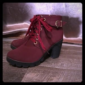 High top ankle boots.